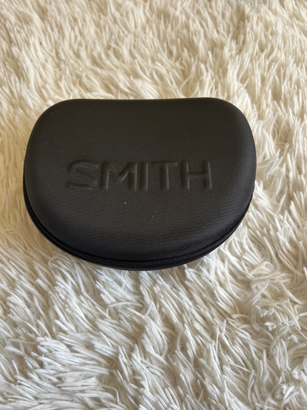 SMITH Black Textured Eyewear Case with Zipper, hard case, space for spare lenses